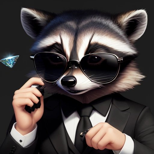 Raccoon mastermind with a diamond