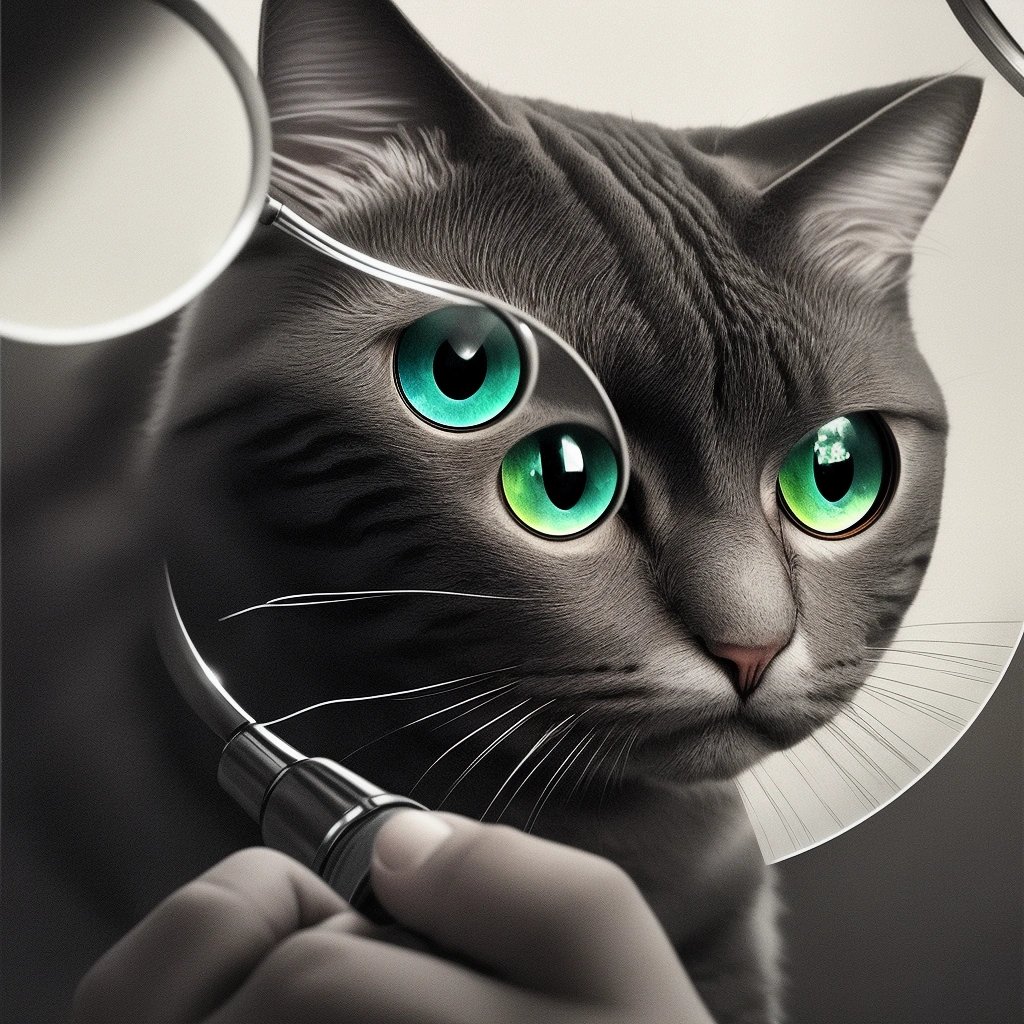 Curious cat inspecting fingers