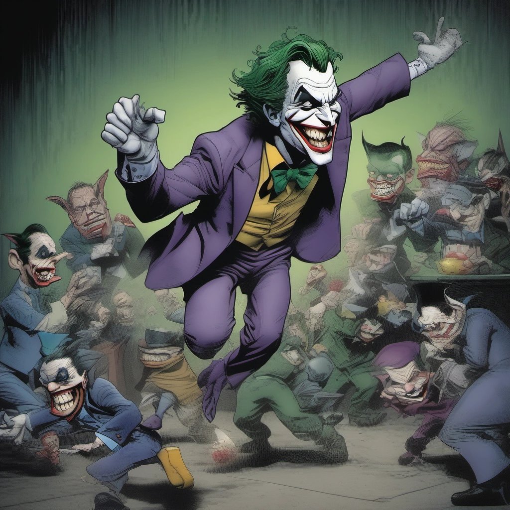 The Joker giving wedgies to Batman's sidekicks