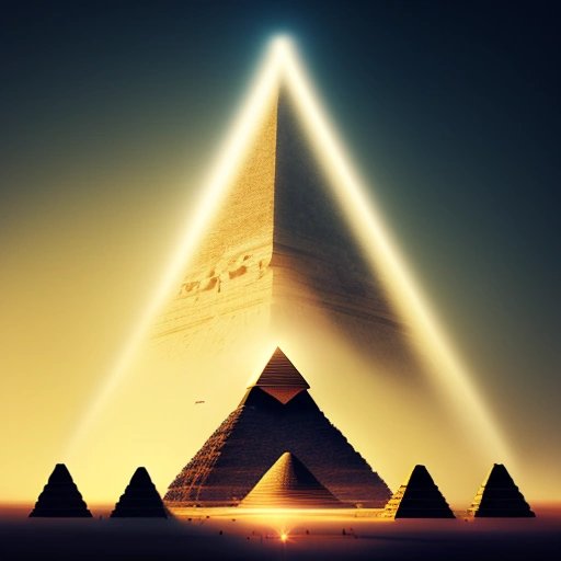 Alien space ship over the pyramids
