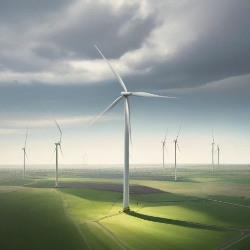 Wind farm with turbines harnessing wind power