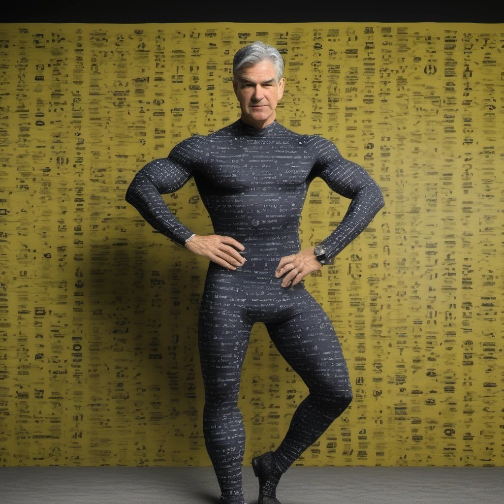 Jerome Powell in spandex bodysuit