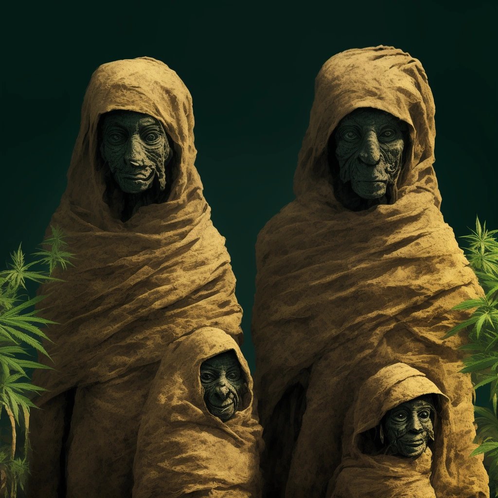Mummies guarding the marijuana plantation