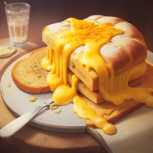 Ancient civilization enjoying bread and melted cheese