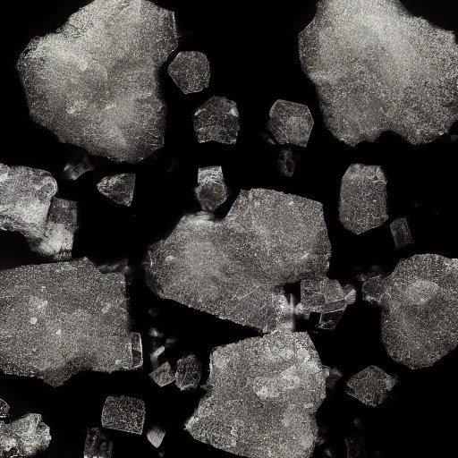 Uranium crystals under a microscope