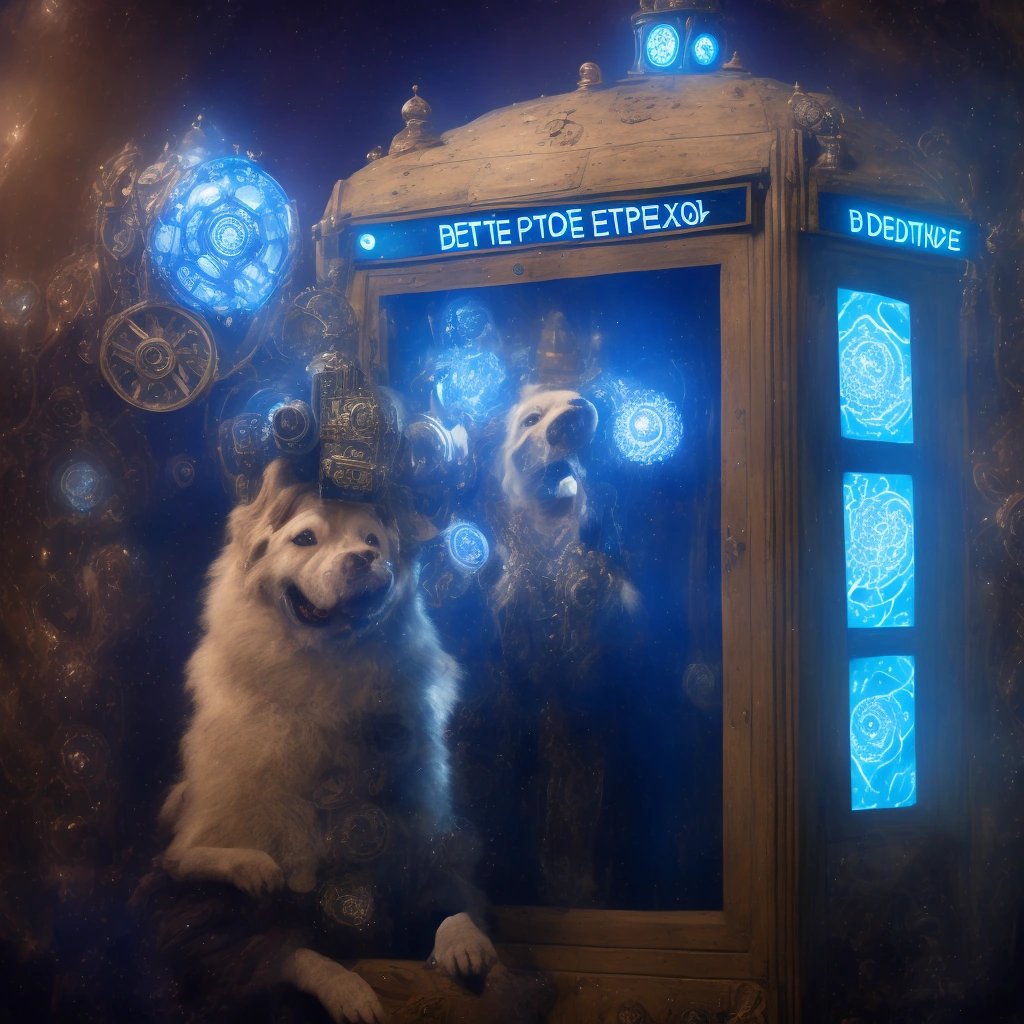 Sir Woofsalot operating the TARDIS
