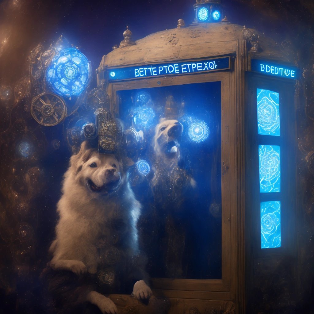 Sir Woofsalot operating the TARDIS