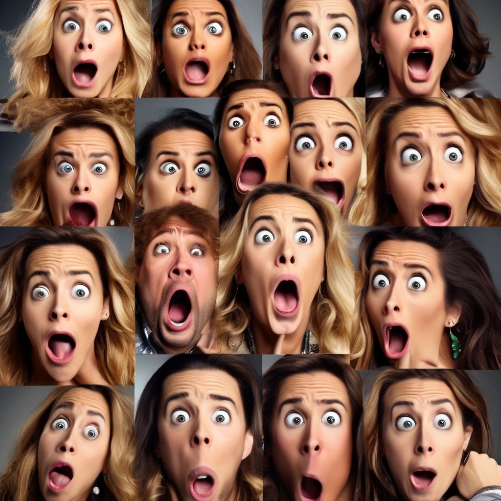 Celebrity shock collage