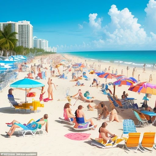 Vibrant and sunny beach in Florida