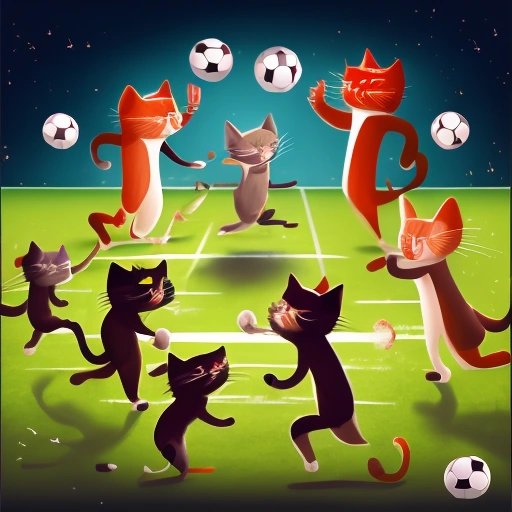 Cats playing football
