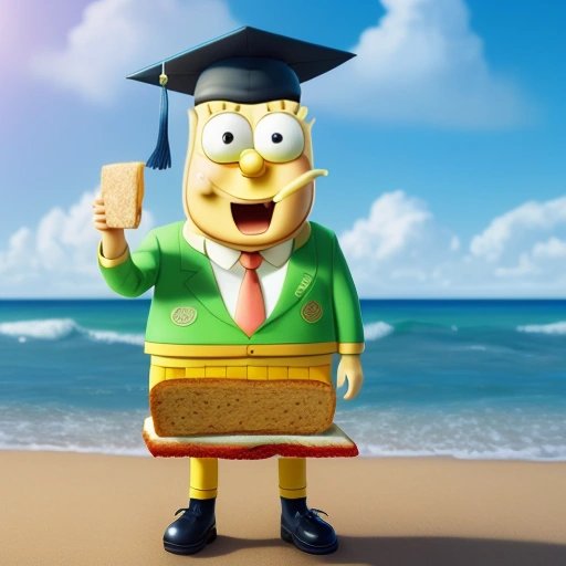 SpongeBob SquarePants with sandwich and math symbols