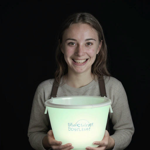 A person holding the living bucket