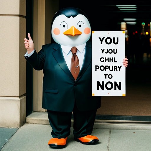 Penguin in a suit