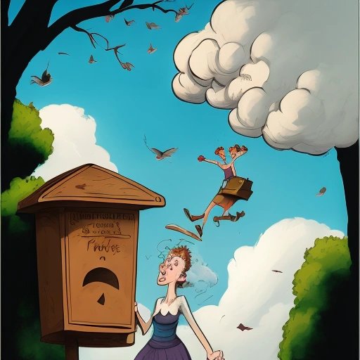 A woman trying to escape from a chatty neighbor