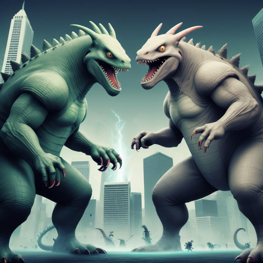 BoomZilla and BlakeyRat face off in an epic kaiju battle.