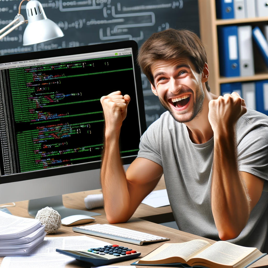 A triumphant Lisp programmer solving a complex problem