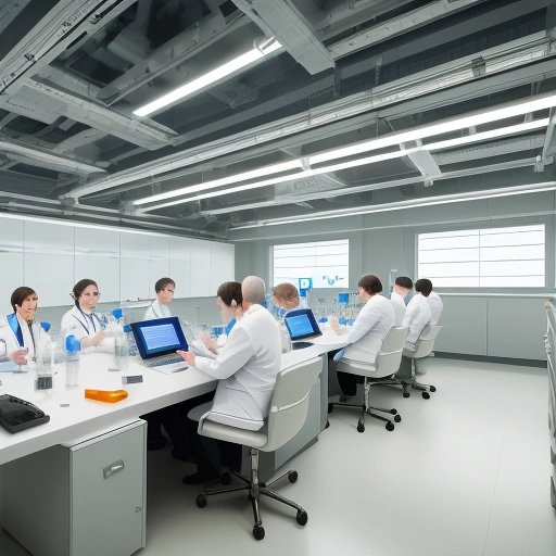 Scientist team working on secret project