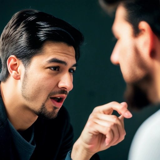 Man arguing passionately