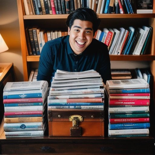Reader diving into a treasure chest full of news