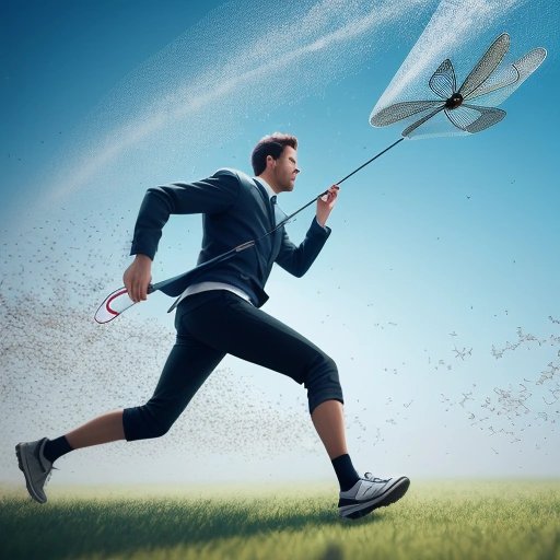 Man being chased by super-flies