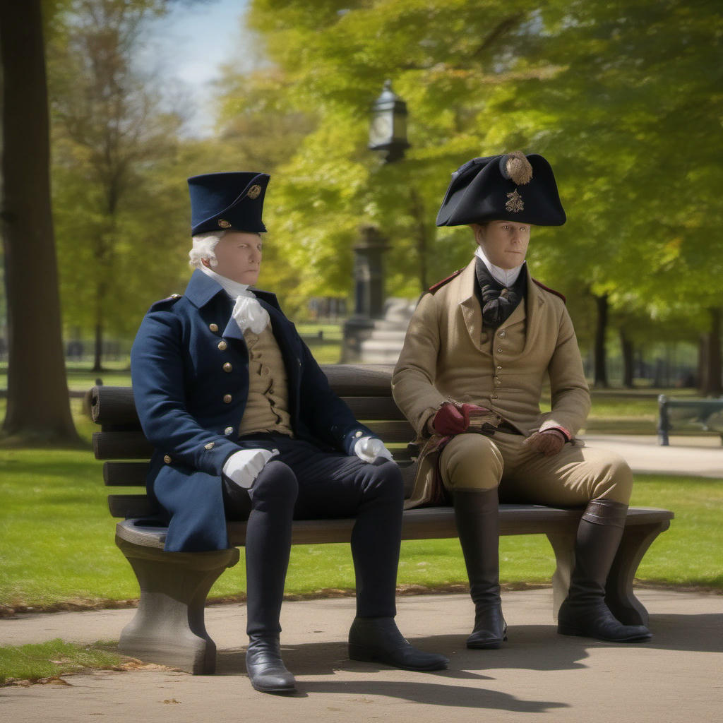 John Graves Simcoe and his supposed descendant enjoying a lunch break.