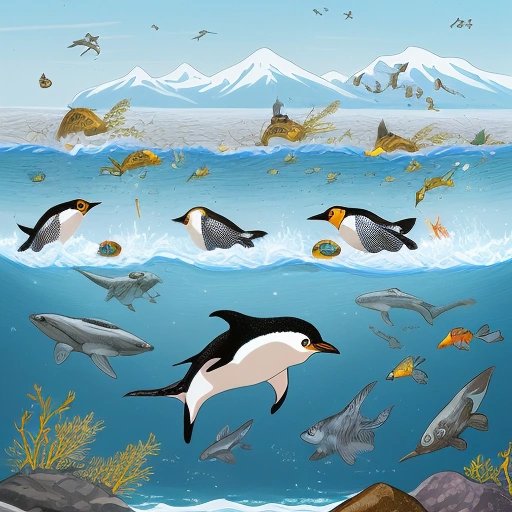 Penguins launching a counteroffensive against the fish