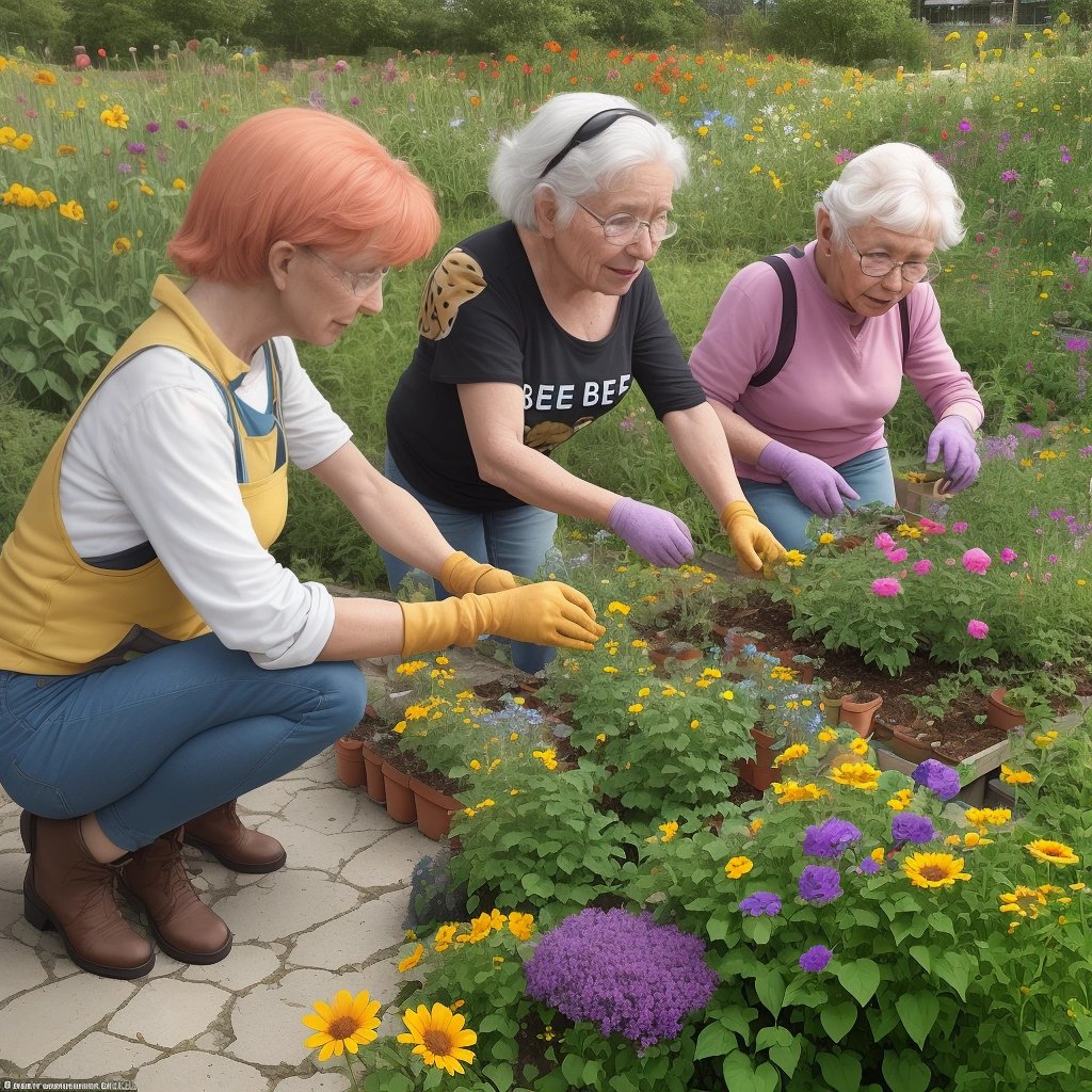 People creating bee-friendly gardens