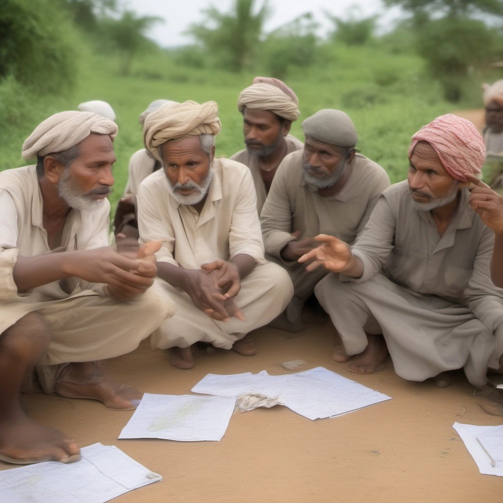 Villagers brainstorming