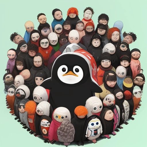 t3h PeNgU1N oF d00m with a group of random people
