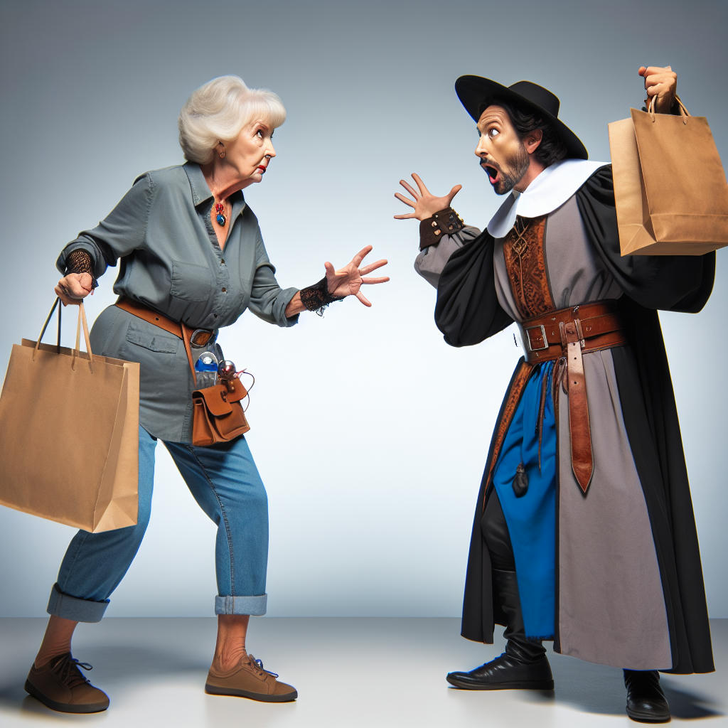 Granny showdown in the floating galleria.