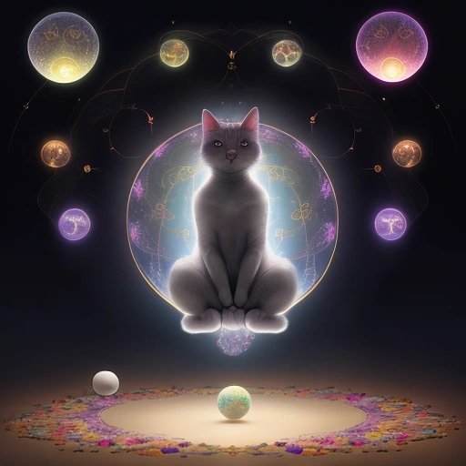 Crying cat in a mystical temple