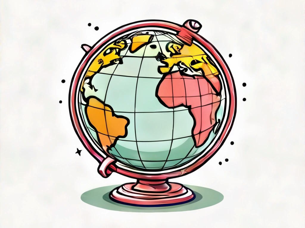 a cartoonish globe with exaggerated features, surrounded by a ribbon with 'Wibble News' in bold, quirky font