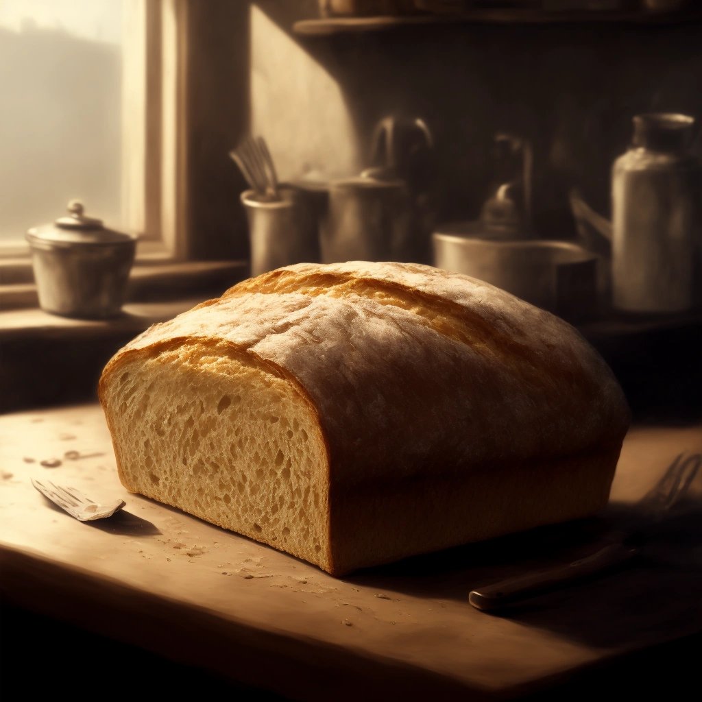 Slice of bread on counter