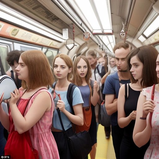 Commuters using handheld fans and wearing lightweight clothes on the Bakerloo line