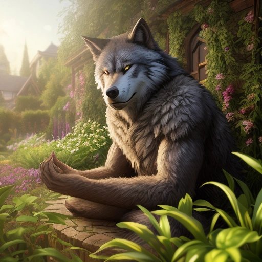 Werewolf meditating