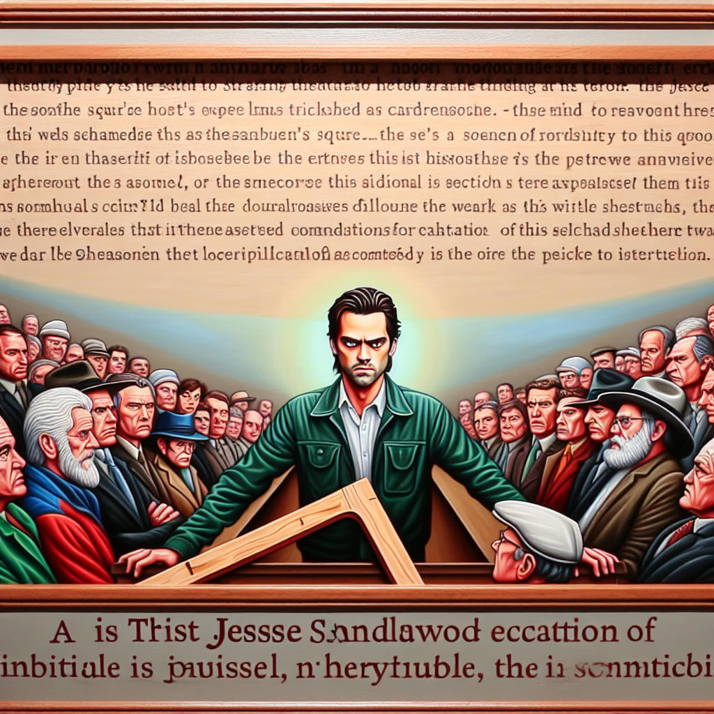 A heated debate between Jesse Sandalwood and the local clergy.