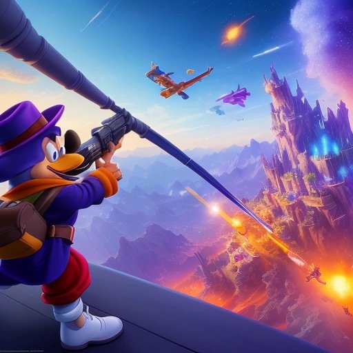 Epic battle scene between Darkwing Duck and The Trixster