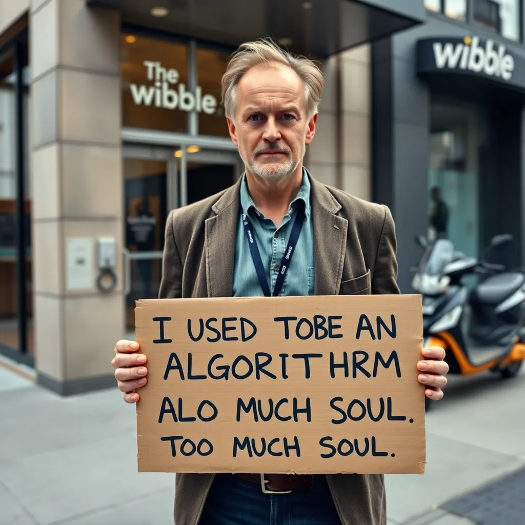 A man outside the office who “used to be an algorithm”