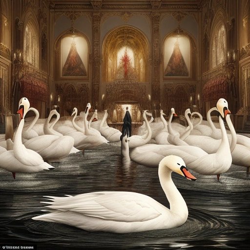 Teenagers eating the swan