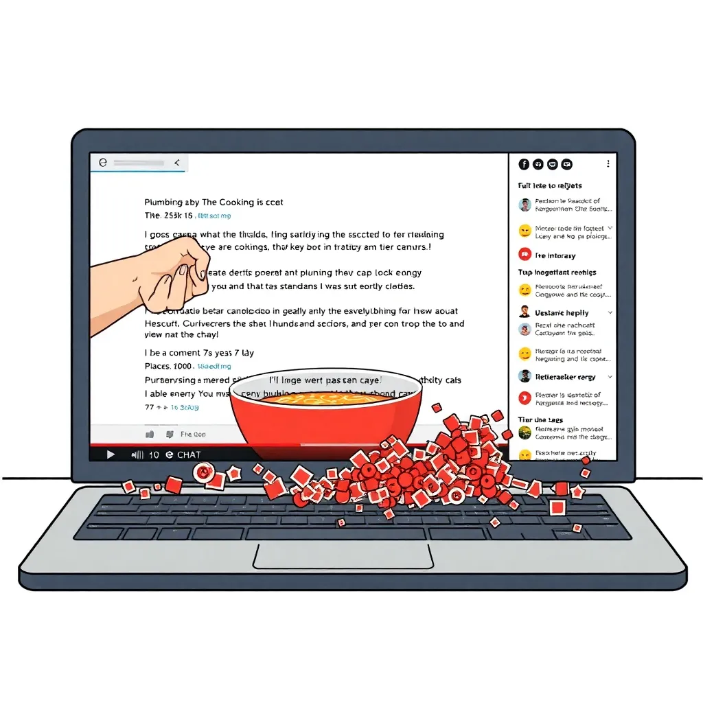 “Recipe video turned plumber argument” comment-section meltdown