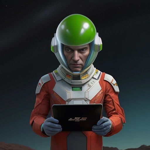 Disgruntled Martian Ambassador with tablet