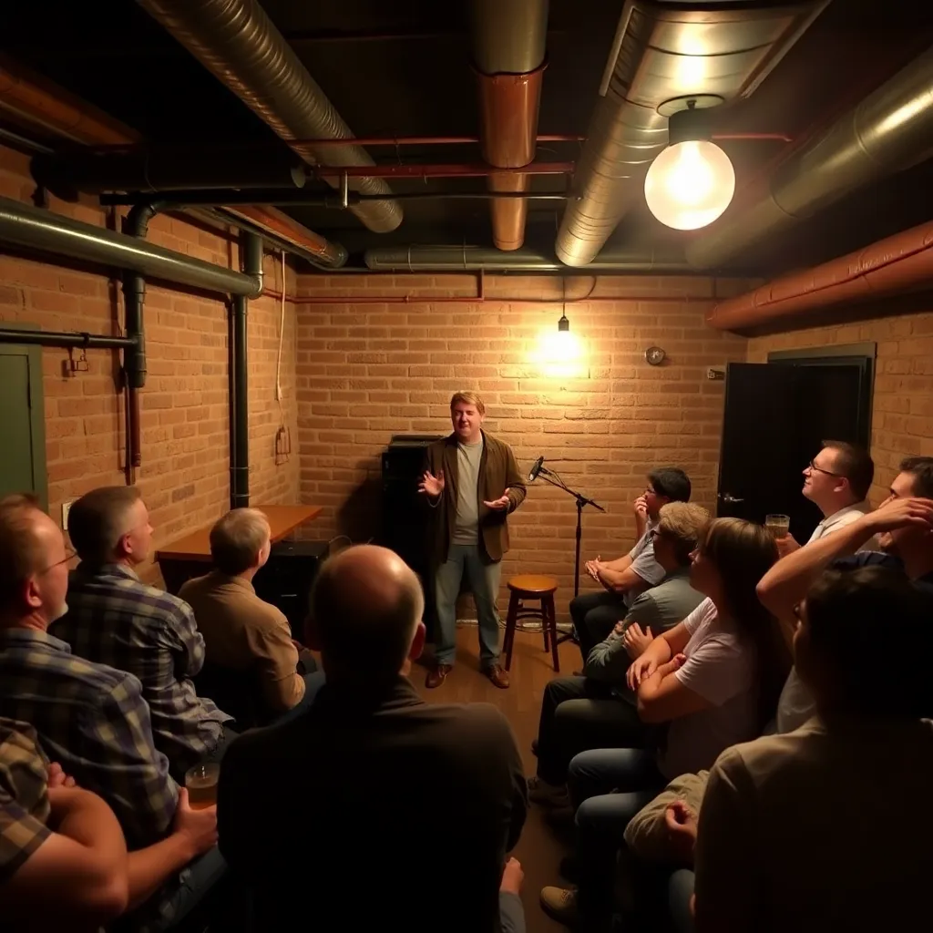 Inside the basement club: the joke “audio drought” moment