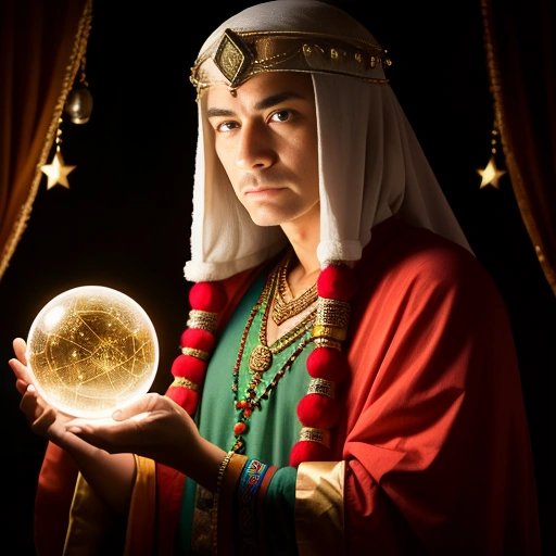 Fortune teller with a crystal ball