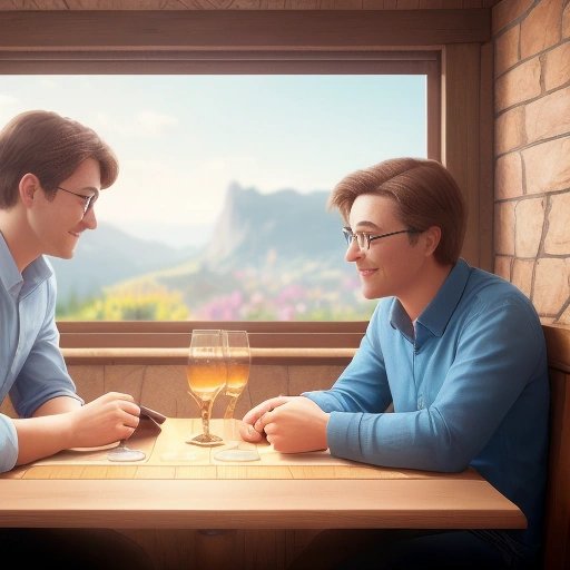 Man explaining Clif Bar soup recipe to his wife