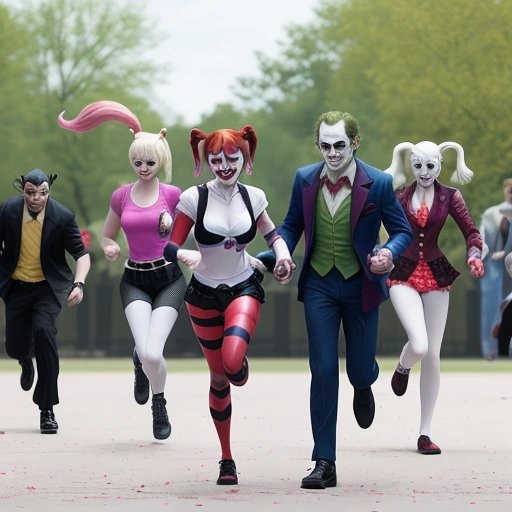 Harley Quinn and Joker in the park