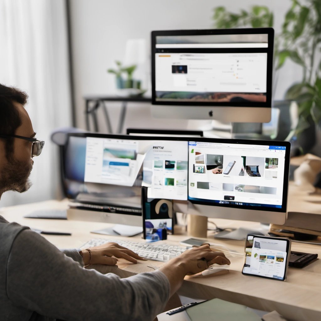 Person using frontdowns on multiple devices
