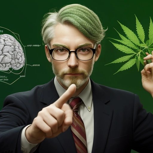 Dr. Potson Blazer pointing at diagram of brain
