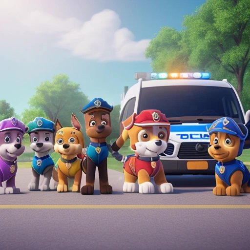 The Paw Patrol team ready for action
