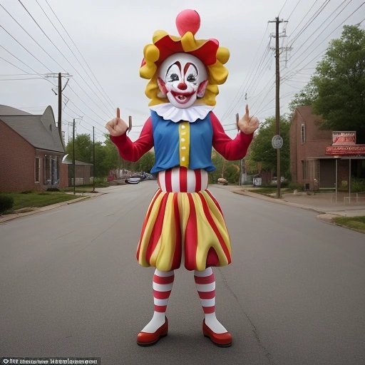 Town sign transformed into a clown face