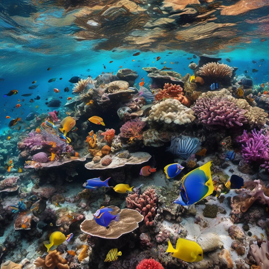 Underwater paradise with coral reefs and marine life